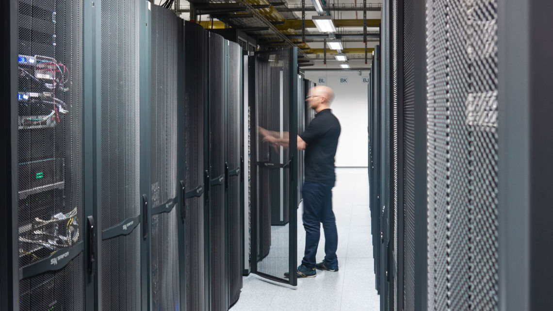 Technician in data center