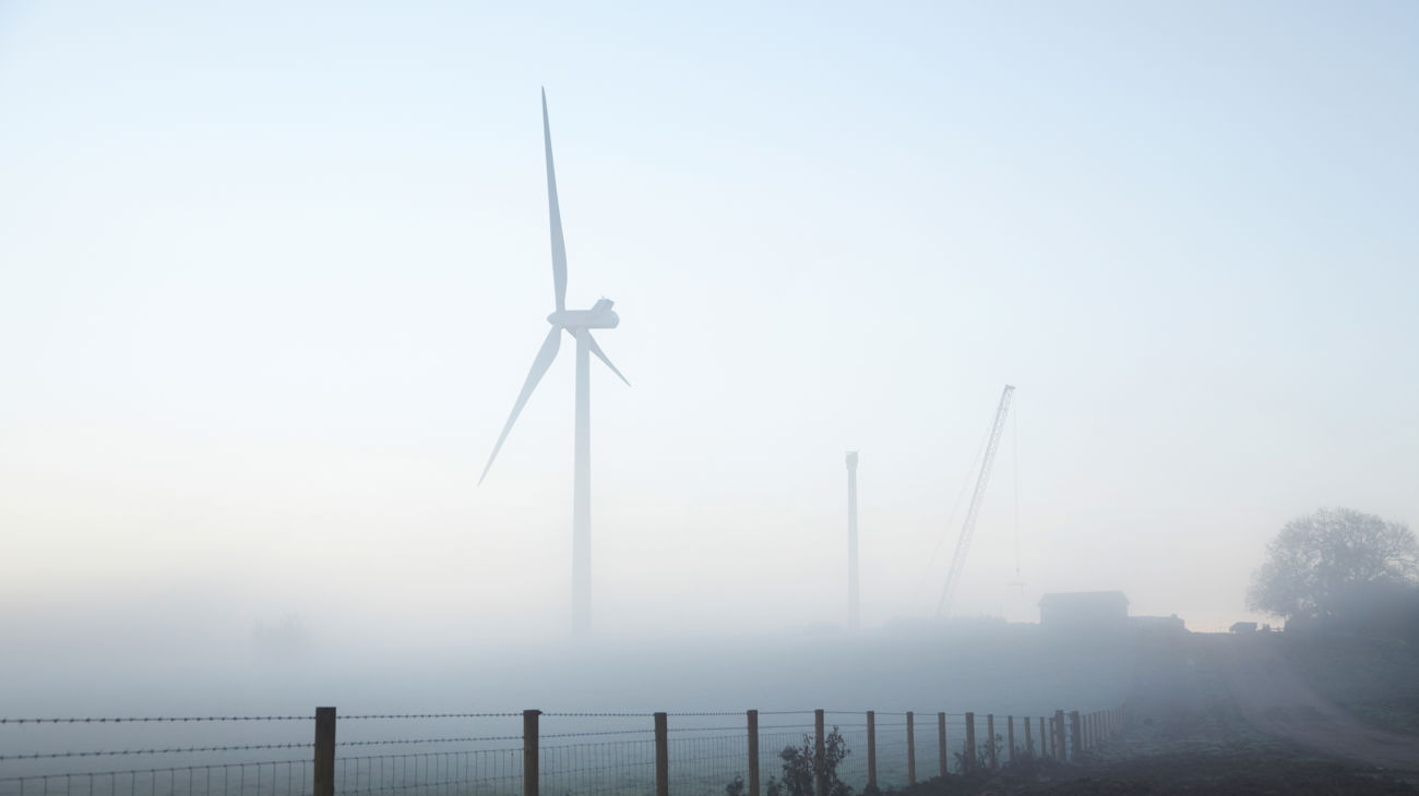 Windmill in horizon